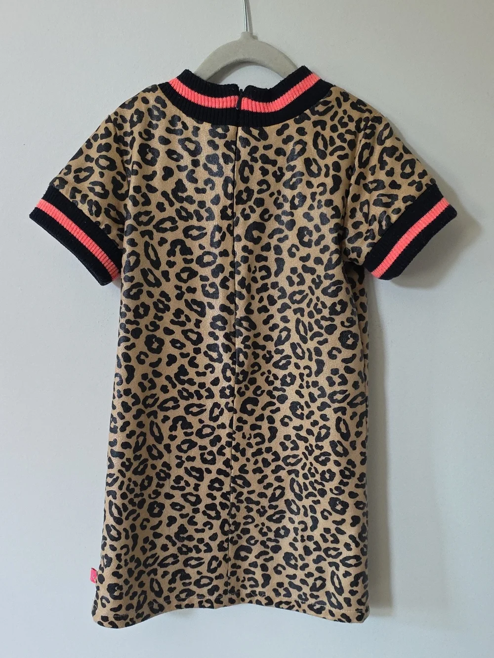 Billieblush Leopard Print Dress with Neon Trim, Size 6